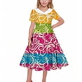 thumbnail image 1 of EGNMCR Robe à Manches Courtes Col Rabattu Robe Extensible à Manches Courtes pour Filles Robe Évasée Patineuse pour Récital Scolaire Robe à Manches Courtes Col Rabattu Robe en Polyester pour Filles, 1 of 6