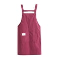 thumbnail image 1 of XIANXIAN Women's Polyester Kitchen Apron with Striped Linen Look Lightweight Breathable Bib Apron for Cooking Baking, 1 of 9