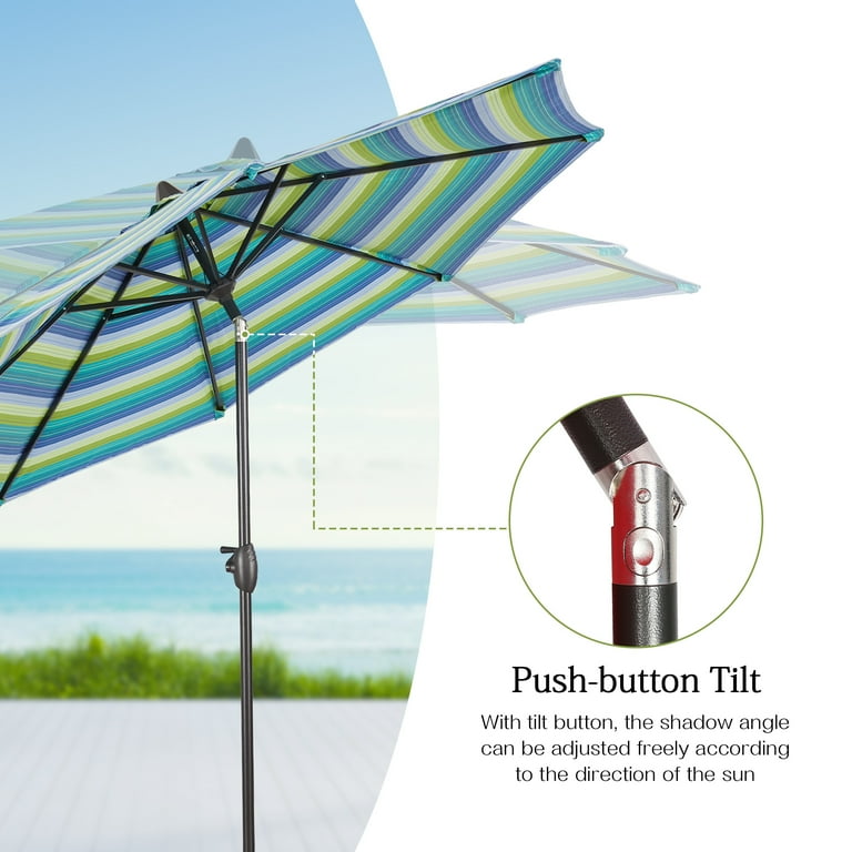 coolaroo 11 feet round patio umbrella Ceduna Wind-Rated Market Umbrella - 3M Round