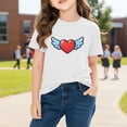 thumbnail image 6 of Piuwrlz Short Shirts Sleeve Kids Girls Graphic T-Shirts Cotton Pullover White Size 3 Years, 6 of 10