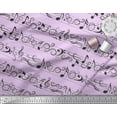 thumbnail image 2 of Soimoi Purple Georgette Viscose Fabric Notes Musical Instrument Printed Fabric 1 Yard 42 Inch Wide, 2 of 3
