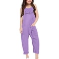 thumbnail image 3 of Girls' Jumpsuits Rompers Girls Summer Clothes Rompers with Pockets Wide Leg Jumpsuit Girls Outfits Size 9-10 Years Girls Fashion, 3 of 5
