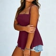 thumbnail image 4 of Hxshgdsn Plus Size Tank Tops for Womens Sleeveless Square Neck Ruched Front Peplum Top Loose Fit（Wine/5XL）, 4 of 7