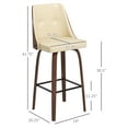 thumbnail image 2 of Brezey Set of 2 Counter Height Bar Stools with Built-in Footrest - Modern Bar Chairs for Kitchen Islands and Home Bars, Each Measuring 18.5" W x 19.75" D x 42.25" H，Beige, 2 of 12