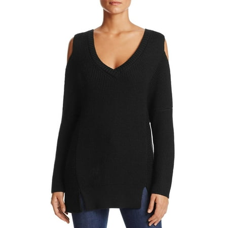 Fleece Ribbed Sweater - Lysse Womens Riley Ribbed Knit Cold Shoulder V-Neck Sweater