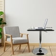 thumbnail image 2 of Peakora Square Bar Table Small Adjustable Square Pub Tables Swivel Mdf Square Hight Top Table with Stainless Steel Leg and Base 360°swivel Bar Cafe Pedestal Desk for Indoor Outdoor & Kitchen Black, 2 of 14