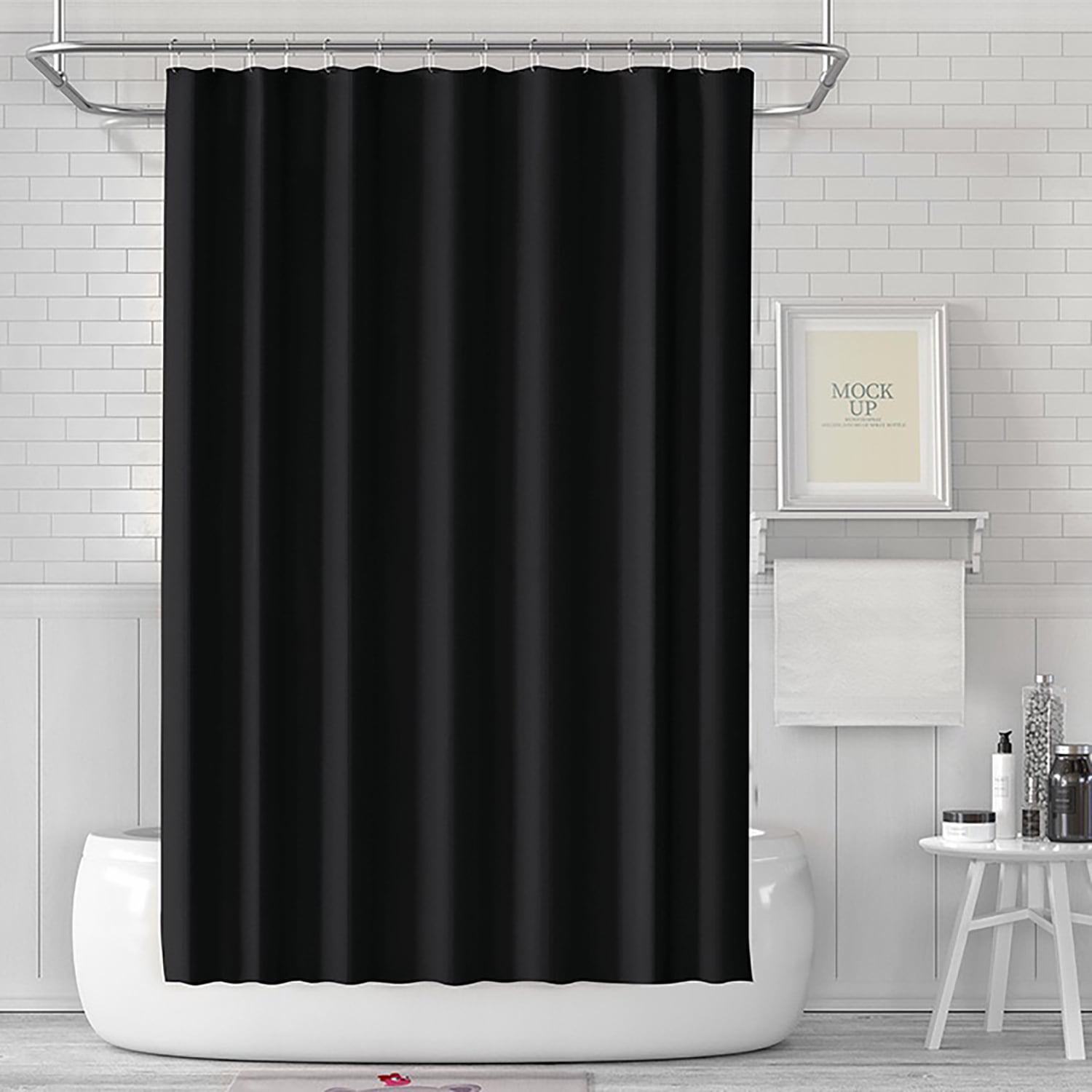 Black Plastic Shower Curtain Liner With Mildew