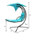 thumbnail image 7 of Homall Outdoor Hanging Curved Chaise Lounge Chair Patio Swinging Hammock W/ Pillow, Canopy & Stand for Backyard,Metal, Polyester Blue, 7 of 7
