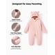 thumbnail image 5 of Mameluco de lana con capucha para bebé PATPAT Bear Pink 12-18 M, 5 of 8