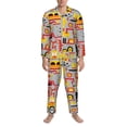 thumbnail image 3 of Naloa Cars Men’s Pajamas Set - Long Sleeve Button Down Sleep Shirt and Pajama Bottoms Sleepwear Set-XX-Large, 3 of 7