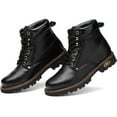 Tanleewa Steel Toe Leather Work Boots for Men Durable Safety Work Shoe Size 9
