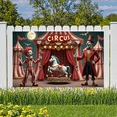 thumbnail image 2 of Colorful Theme Circus Banner Clown Design Decorative Elements Red Curtains Party Decoration Carnival for Kids Party Indoor Decoration Birthday Celebration, 2 of 9