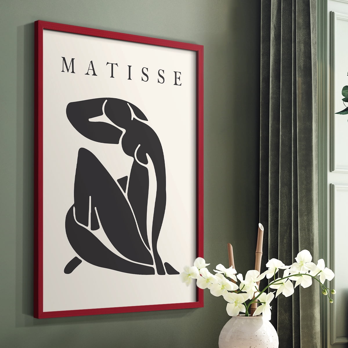 Matisse CCCLXXVI in Red Solid Wood 11 x 14 Framed Print