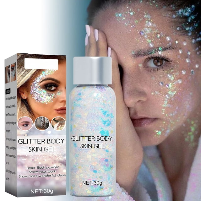 Sequin Gel Set Makeup Fish Scale Sequin Gel Glitter Stage Performance Eyeshadow Makeup Props Suitable For Festive Masquerade Birthday Makeup, Makeup Eye Shadow
