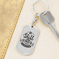 thumbnail image 6 of Be Still And Know Psalm 46:10 Stainless Steel or 18k Gold Premium Swivel Dog Tag Keychain, 6 of 9