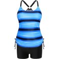 thumbnail image 4 of ZQUUVOU Women Swimsuits Sling Tanks Bikinis Printed Bathing Swimsuits Split Suit Swimwear (E-Blue,L), 4 of 5