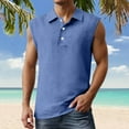 thumbnail image 1 of Men's Tank Tops Big and Tall Sleeveless Shirts for Gym Workout Running Beach Summer Button Up Tee Vest, 1 of 4