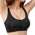 thumbnail image 3 of BIMEI Seamless Mastectomy Bra for Women, Pocket Post-Surgery Bra with Support Pads Comfort Lift Daily Bralettes V-Neck with Half-Fixed Cup Coaster,Black,M, 3 of 7