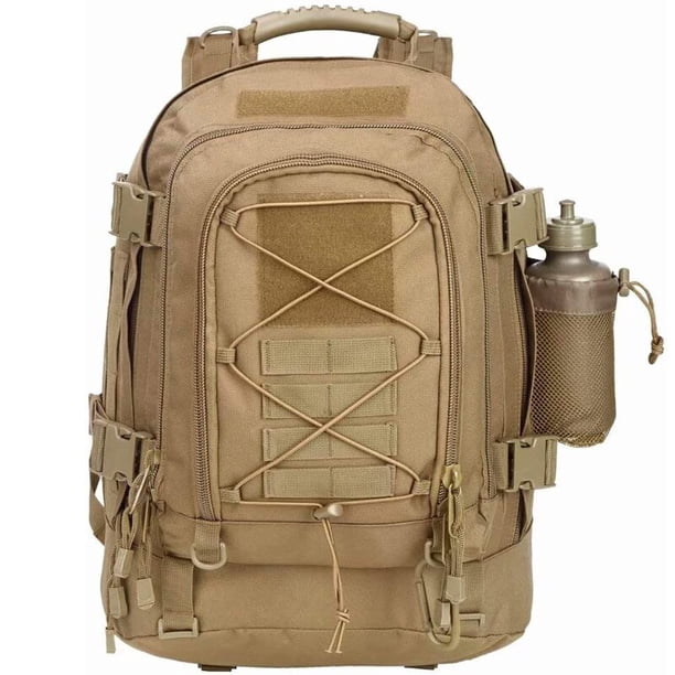 60L Large Military Tactical Backpack Army Molle Assault Rucksack Men Backpacks Travel Camping Hunting Hiking Expandable Rucksack -1 COYOTO