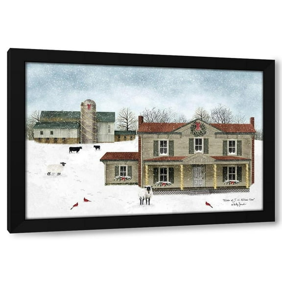 Billy Jacobs 14x11 Black Modern Wood Framed Wall Art Titled - Winter at J.H. Williams Farm