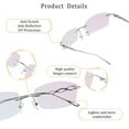 thumbnail image 4 of LifeArt Pure Titanium Frame Glasses/Blue Light Blocking Reading Glasses, Reduce Eyestrain, Stylish for Men and Women(Silver,+3.50 Magnification), 4 of 5