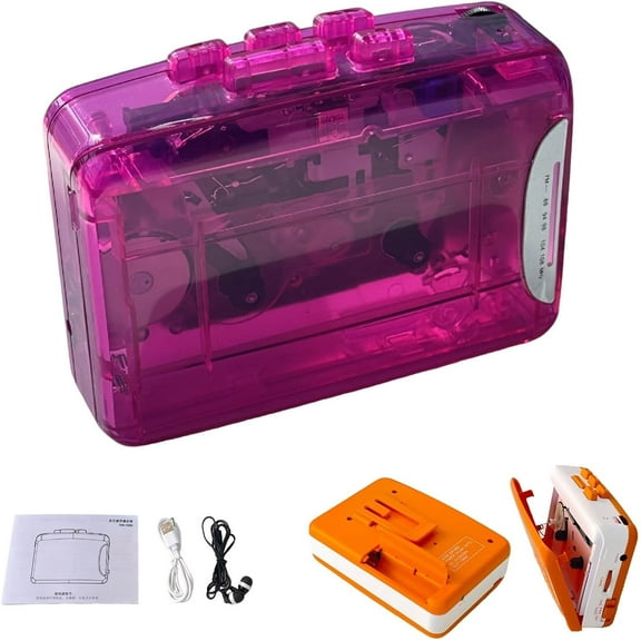 Portable Stereo Cassette Player, Retro Tape Machine, Multi-Function Radio Recorder, Equipped with Headphones