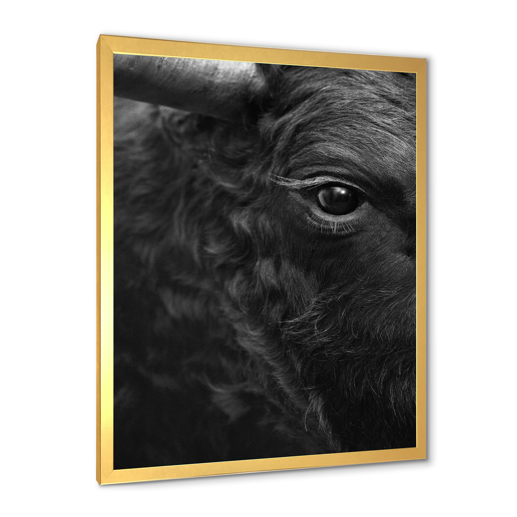 Designart 'Close Up Of Eye Of A Bull' Farmhouse Framed Art Print