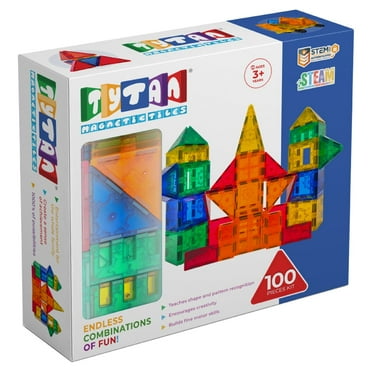 Tytan Tiles Magnetic Toy Tiles, 100 Pieces, STEM Certified | Ages Children to Adult 3 