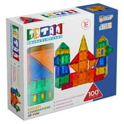 Tytan Magnetic Toy Learning Tiles,100 Pieces, STEM Certified W/ Car & Carrying Bag | Kids Ages 3+