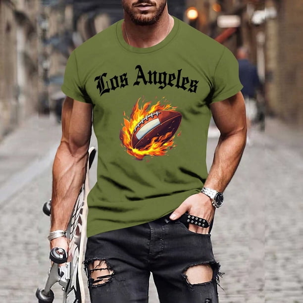 Tops para hombre, blusas y camisas de manga corta con cuello redondo para hombre, jersey informal con cuello redondo estampado para hombre, pantalones cortos deportivos para fitness, blusa de poliéste