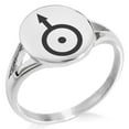 thumbnail image 1 of Stainless Steel Solar System Planetary Uranus Minimalist Oval Top Polished Statement Signet Ring, 1 of 1