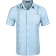 thumbnail image 2 of Camisa de lino de manga corta para hombre Camisas cubanas de playa con bolsillo Guayabera oso de fresa Electrónica, 2 of 4