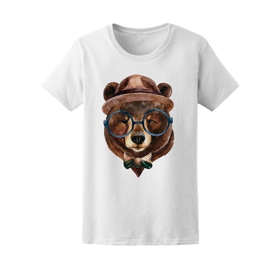 Hipster Brown Bear Head Tee Men's -Image by Shutterstock