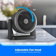 Midea 2-In-1 Heater and Fan, 4 Speed, 1,500 Watts, Digital, Adjustable Tilt, Portable, Black