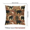 thumbnail image 4 of Savannah Fluffy Throw Pillow Cushion Cover, Medallion Pattern of Monkey Giraffe Lion African Inspired Ethnic Design, Decorative Square Accent Pillow Case,Mustard and Brown, 4 of 7