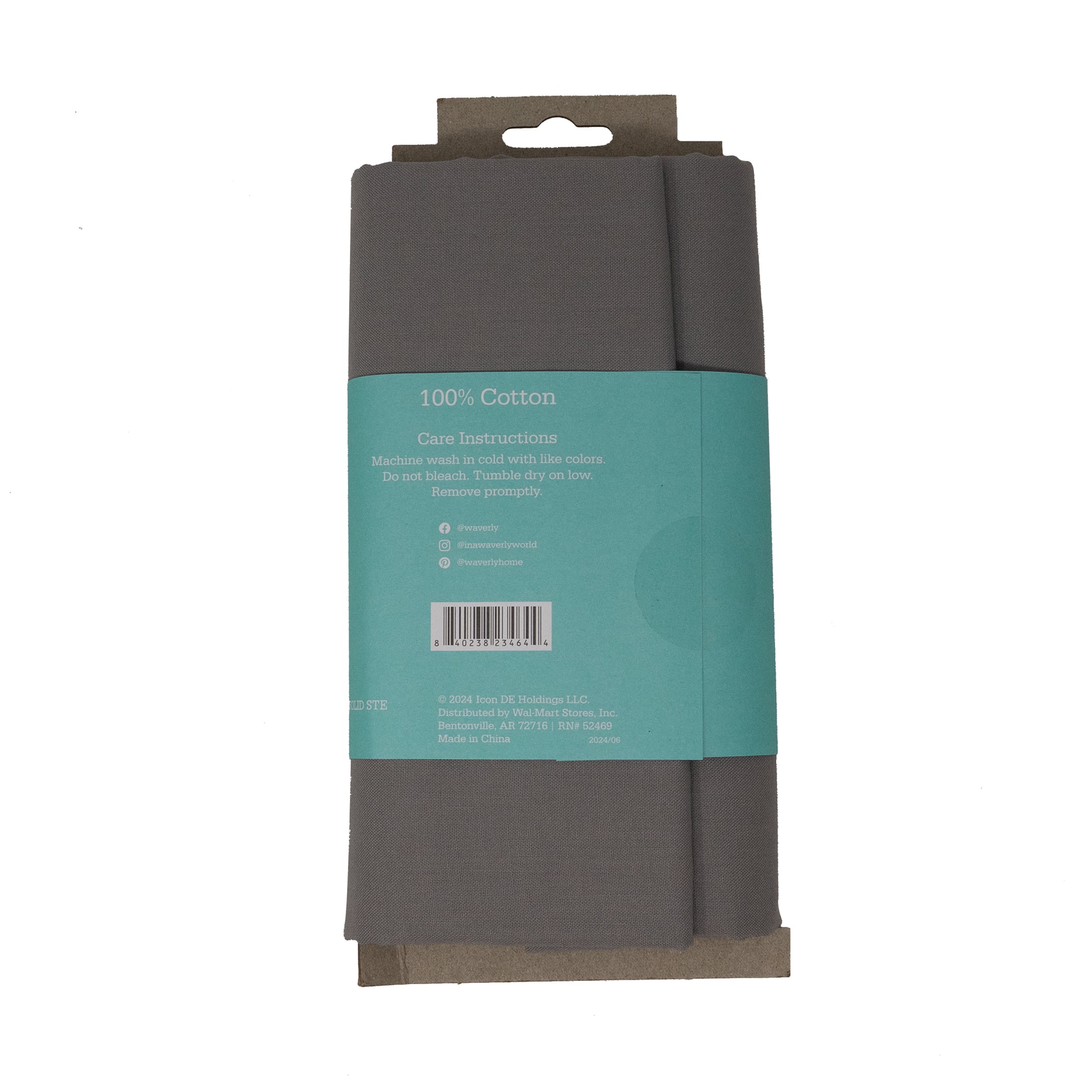 (2 pack) Waverly Inspirations 2 Yard Cut 100% Cotton Solids Fabric, Steel, 44" Wide for Quilting & Sewing