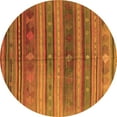 thumbnail image 1 of Ahgly Company Indoor Round Southwestern Orange Country Area Rugs, 4' Round, 1 of 1