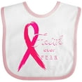 thumbnail image 3 of Inktastic Faith Over Fear Breast Cancer Awareness with Pink Ribbon Boys or Girls Baby Bib, 3 of 4