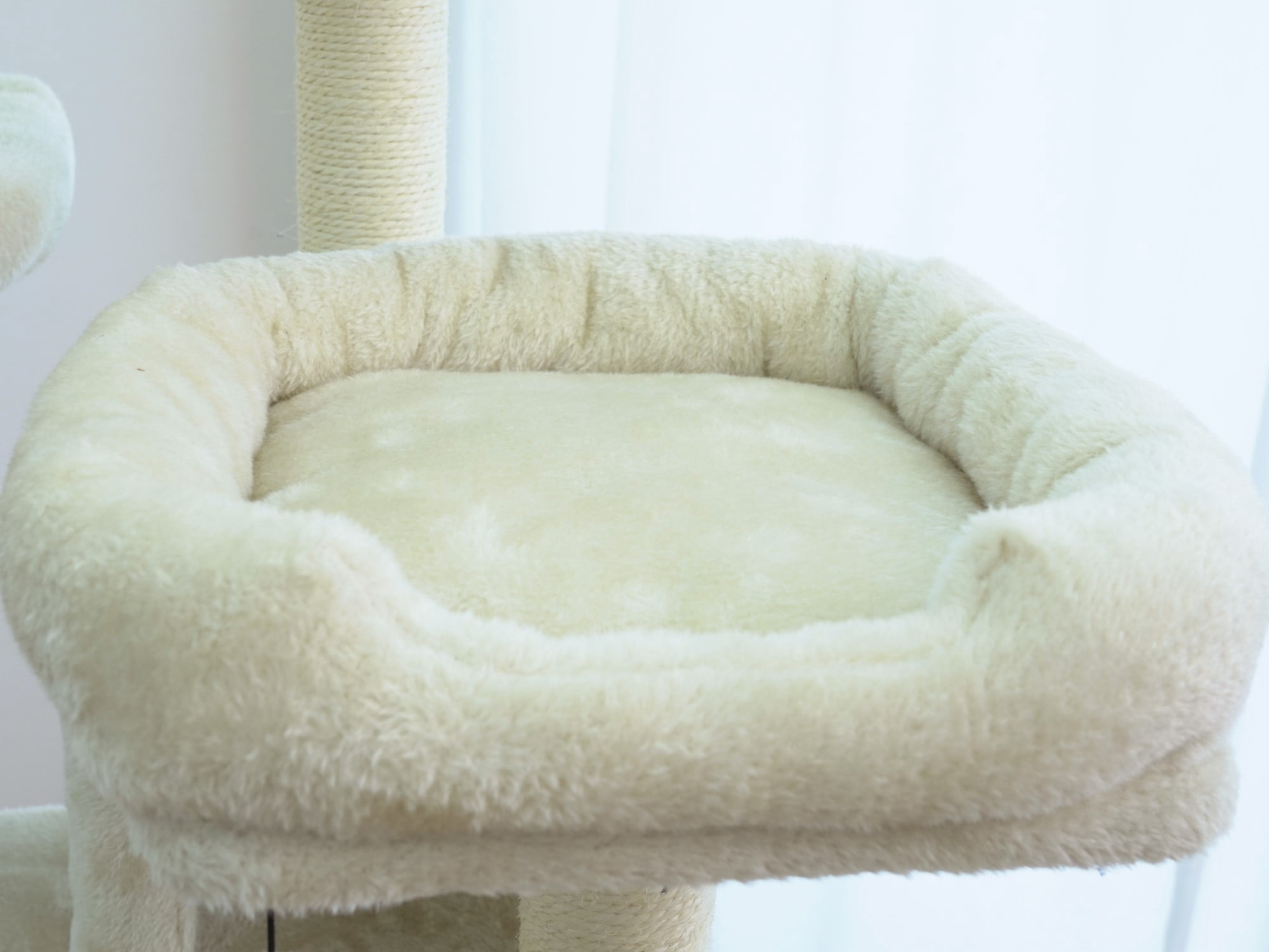 Vibrant Life Heavy Duty 7-Level 67" Cat Tree with Scratch Ramp, Hammock, and Two Condos, Beige