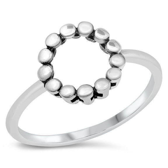 Unique Circle Halo Wreath Ring .925 Sterling Silver Band Jewelry Female Male Unisex Size 8