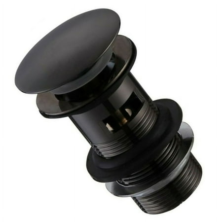 

Black Matte Bathroom Push Up Slotted Basin Waste with Overflow Matt Click Clack