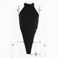 thumbnail image 6 of LMLYSoH Summer Women's Sleeveless Halter Romper, Sexy High Neck Bandage Slim Stretch Bodysuit, 6 of 8