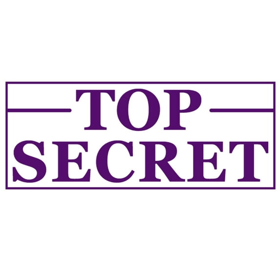 Printtoo Top Secret Self Inking Rubber Stamp Pre-Inked Office Stamp- Home Office Business Stationery, 47 x 20 mm Purple