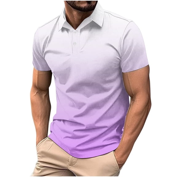 Enridrech M-4XL Mens Casual Tee with Button Collared Short Sleeve Tops for Men Fashion Comfort Color Block Tshirt