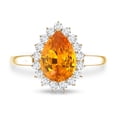 thumbnail image 4 of Lab Grown Orange Sapphire Ring with Diamond Halo - 2.5 Carat - AAAA Grade, 10K Yellow Gold, US 12.00, 4 of 8