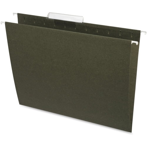 Business Source 1/3 Cut Standard Hanging File Folders Letter - 8 1/2' x 11' Sheet Size - 1/3 Tab Cut - 11 pt. Folder Thickness - Standard Green - Recycled - 25 / Box