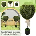 thumbnail image 2 of Valentine's Day Heart Shaped Topiary Trees, 29“ Artificial Heart Boxwood Topiary with Bow Topiary with Pot, UV-Resistant for Indoor and Outdoor Valentine's Day Holiday Garden Porch Decor, 2 of 5