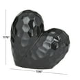 thumbnail image 3 of 8" x 8" Black Porcelain Ceramic Dimensional Angled Origami Inspired Heart Sculpture, by DecMode, 3 of 7