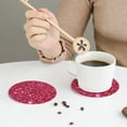 thumbnail image 6 of Bingfone Vintage Pink Glitter Leather Drinks Coasters With Set Of 6,Suitable For Home Kitchen,Coffee Cup Coasters Home Gift, 6 of 9
