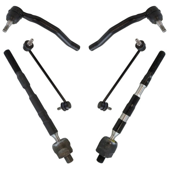 6 Piece Steering & Suspension Kit Inner Outer Tie Rods w/ Sway Bar End Links PSA69601